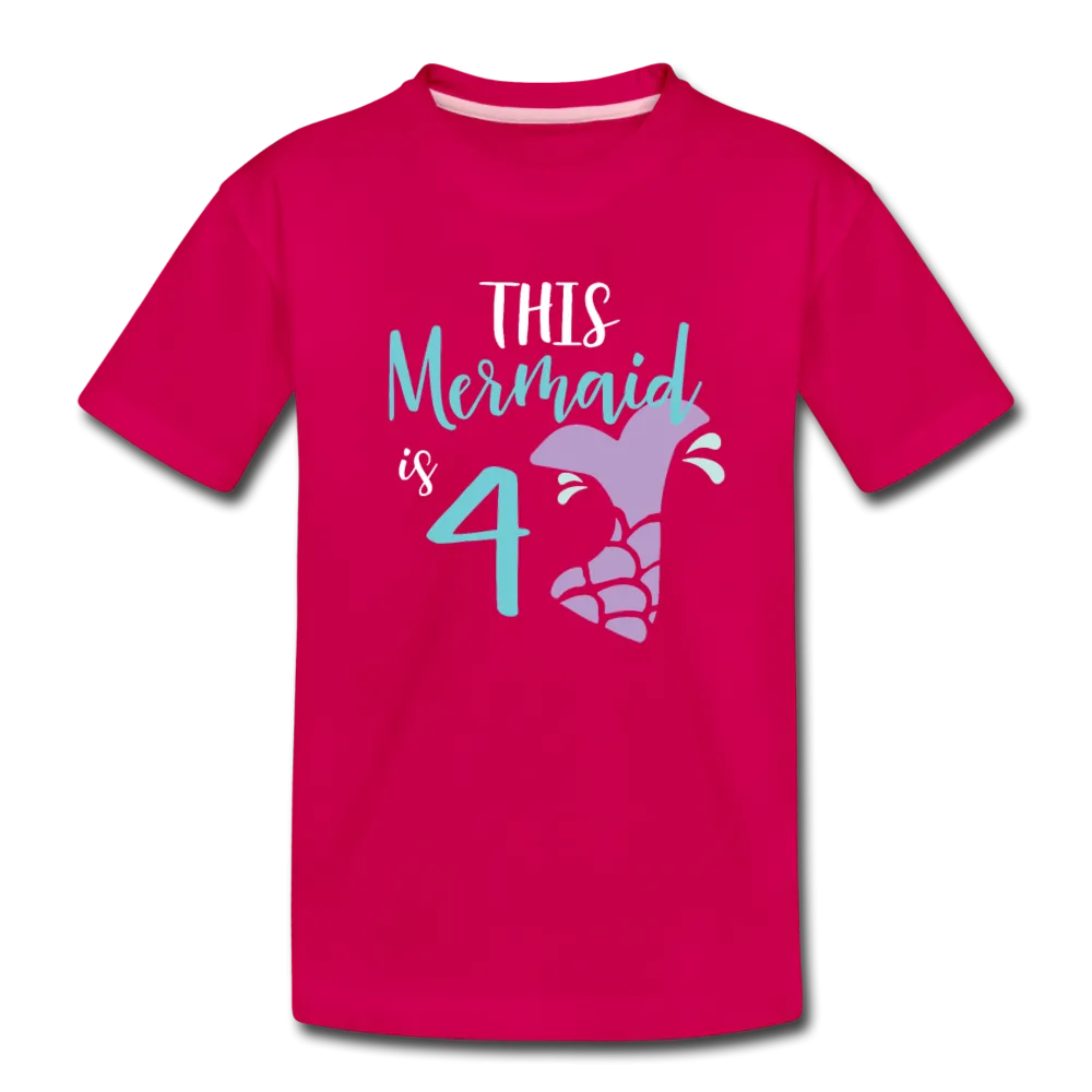 4th Birthday Girl Mermaid Shirt, Toddler Premium T-Shirt