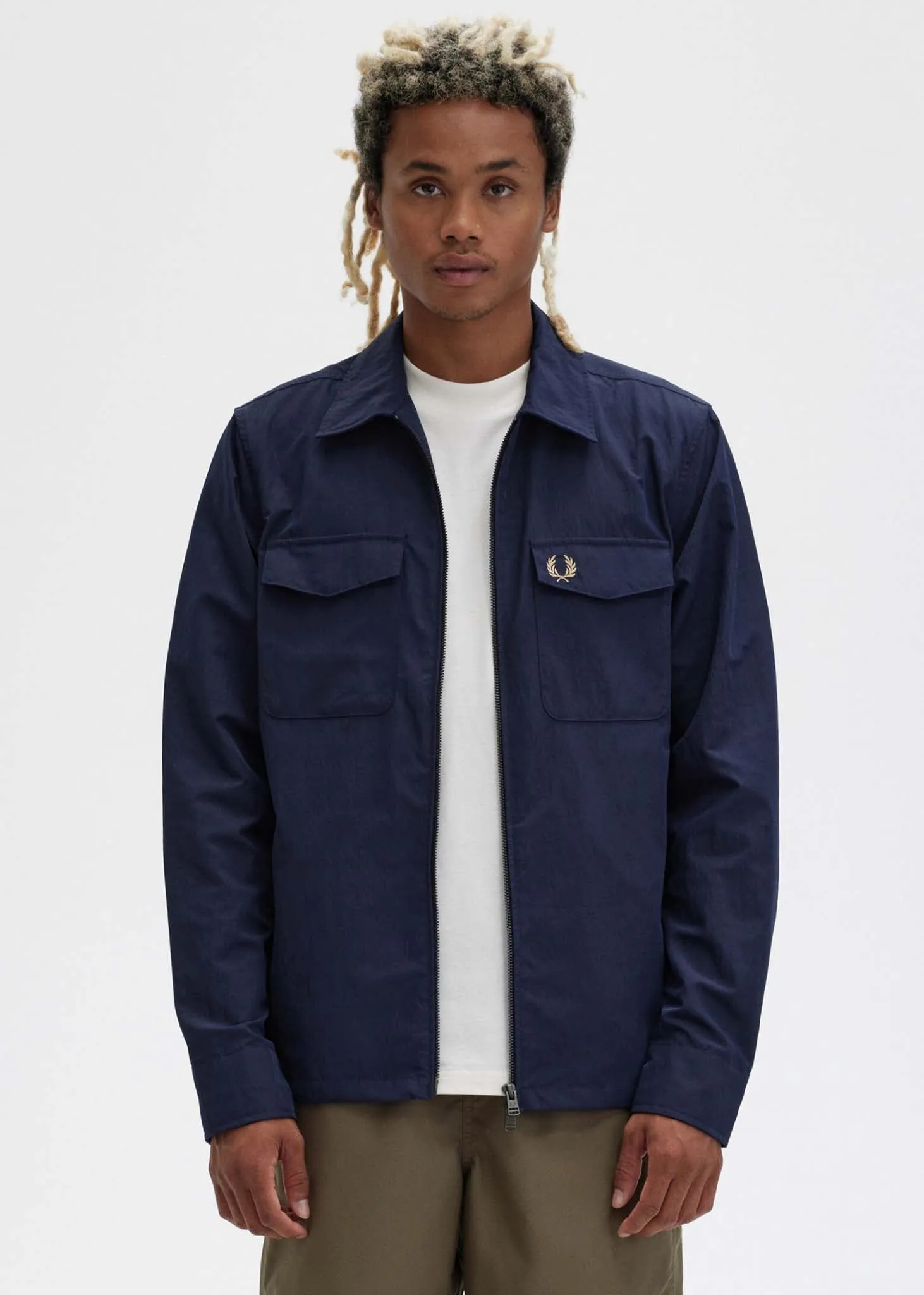 A Zip overshirt - navy