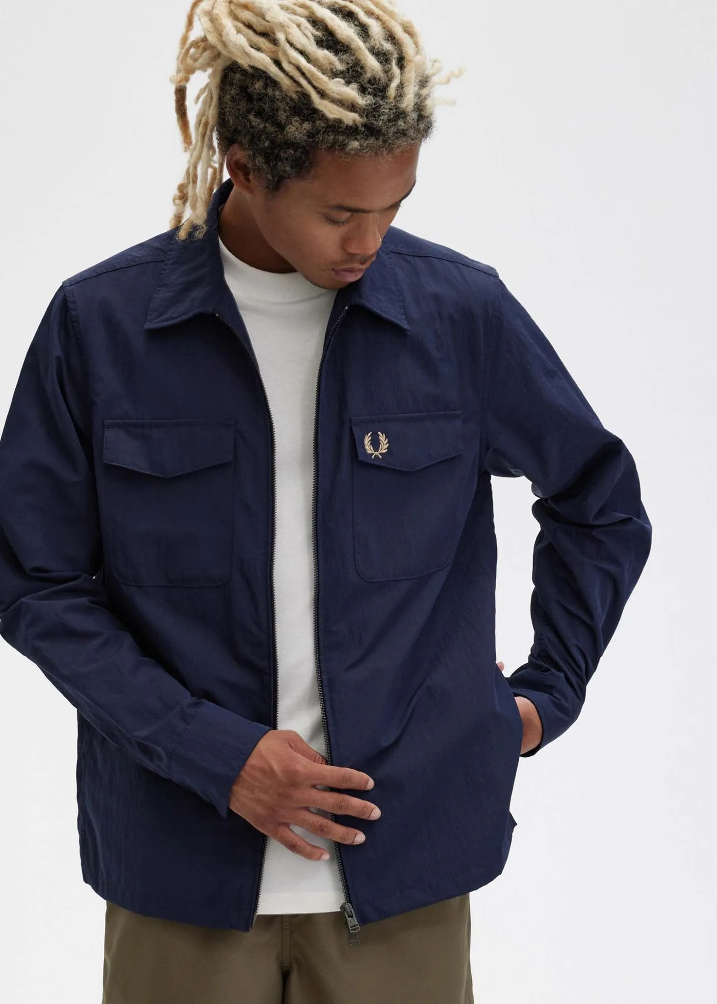 A Zip overshirt - navy