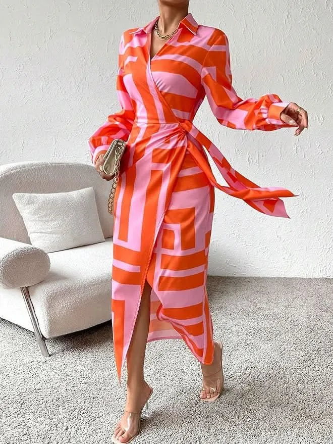 Amira  Printed Wrap Dress