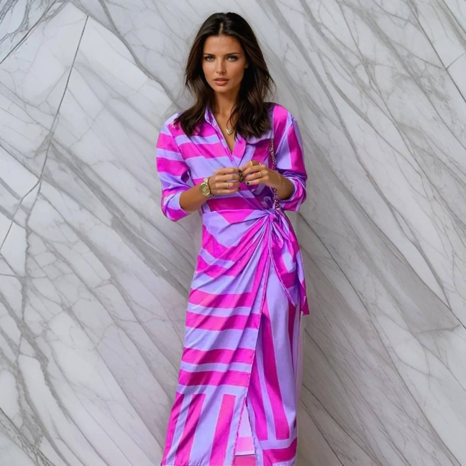 Amira  Printed Wrap Dress