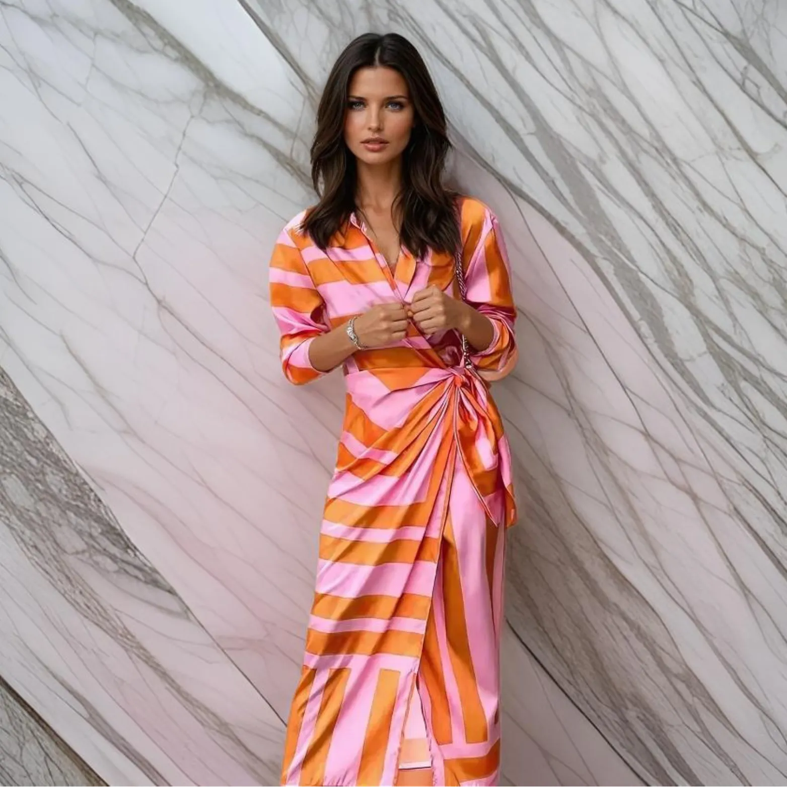 Amira  Printed Wrap Dress