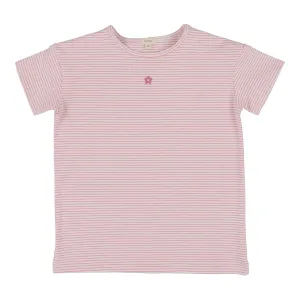 ANALOGIE BY LIL LEGS NEON PINK STRIPE STRIPED SHORT SLEEVE TEE