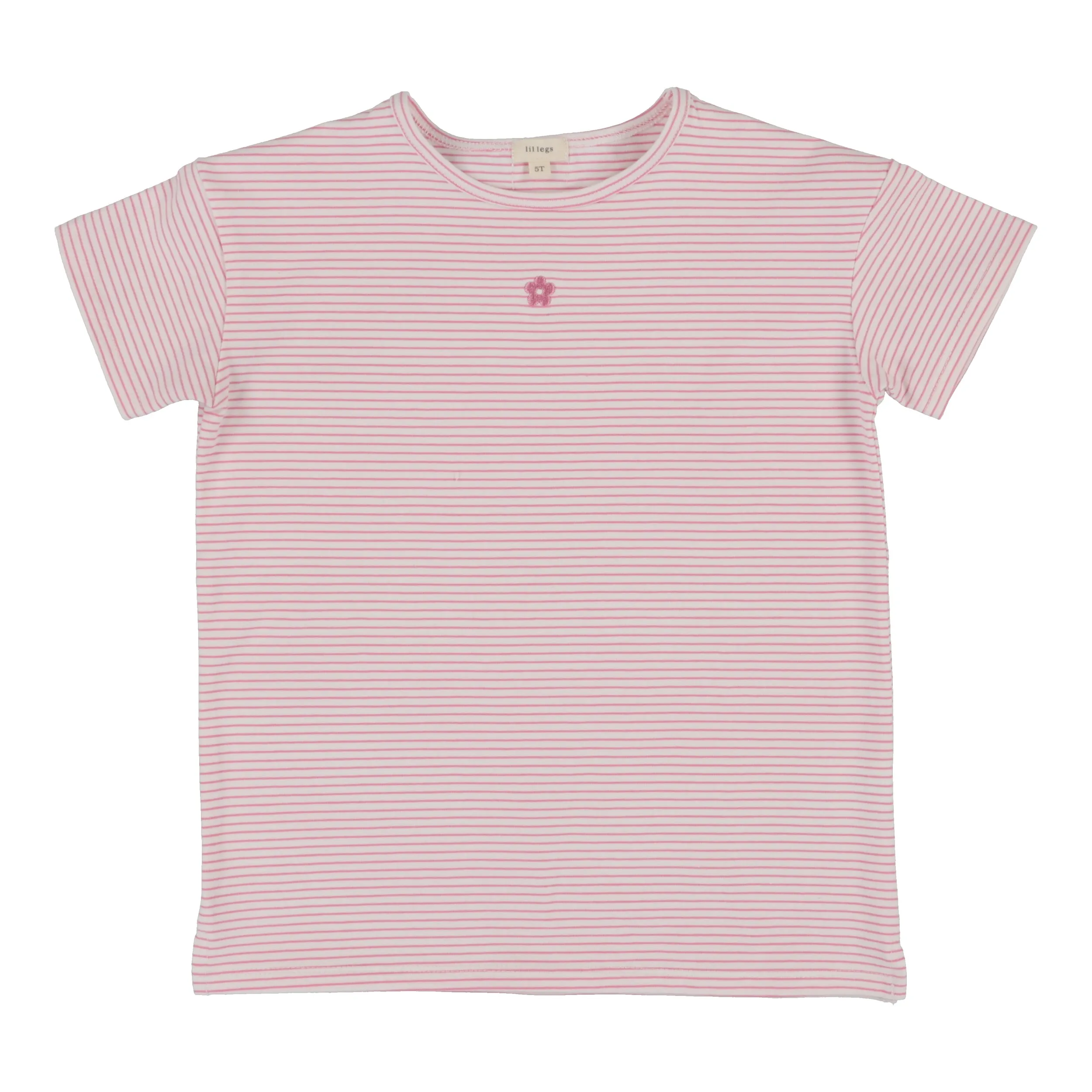 ANALOGIE BY LIL LEGS NEON PINK STRIPE STRIPED SHORT SLEEVE TEE