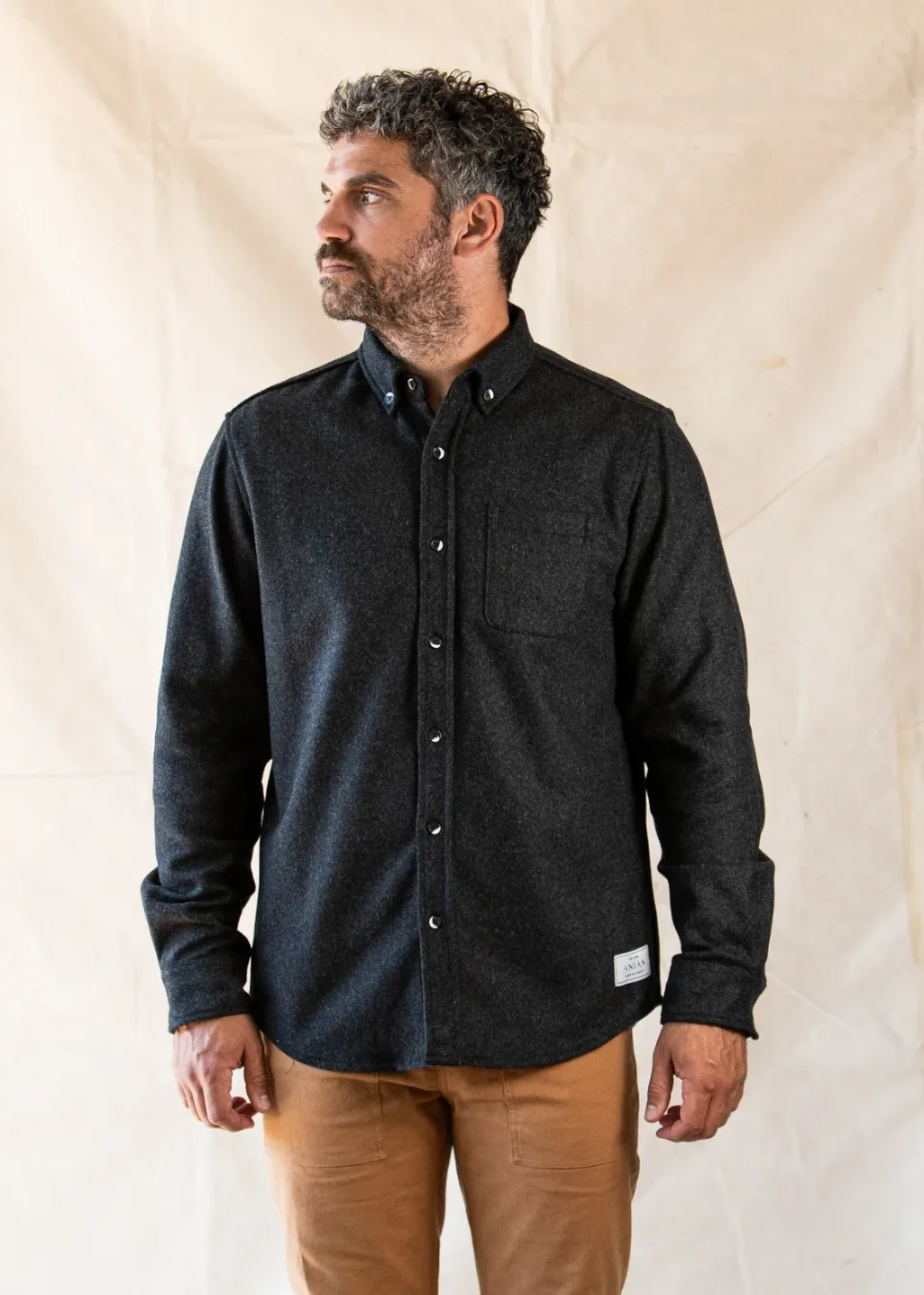 ANIÁN - 17oz Modern Melton Wool - Charcoal