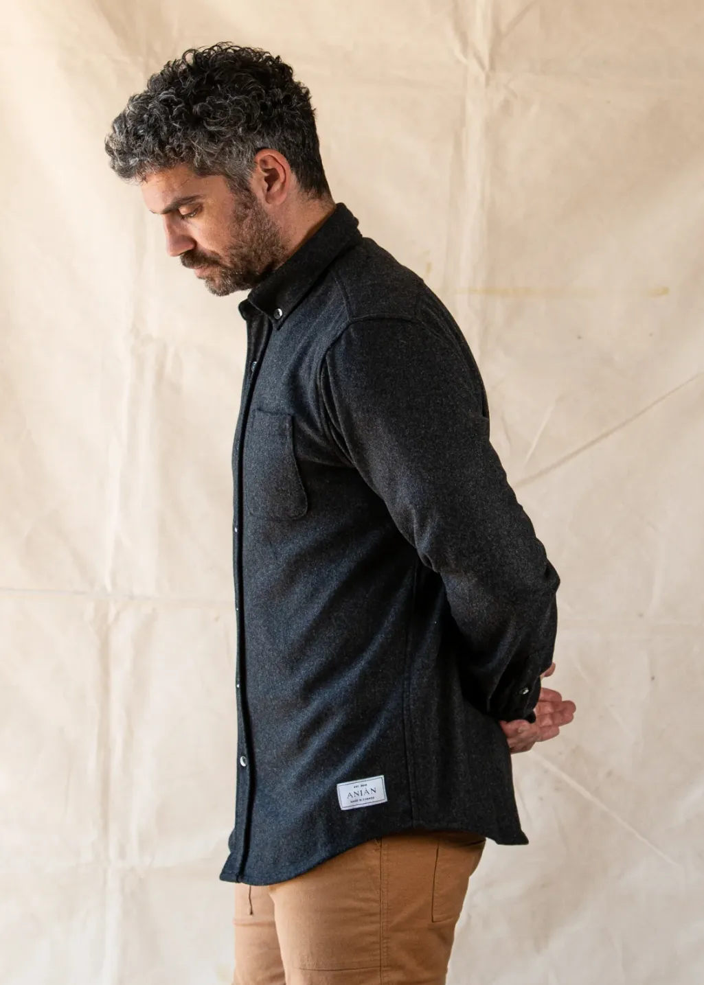 ANIÁN - 17oz Modern Melton Wool - Charcoal