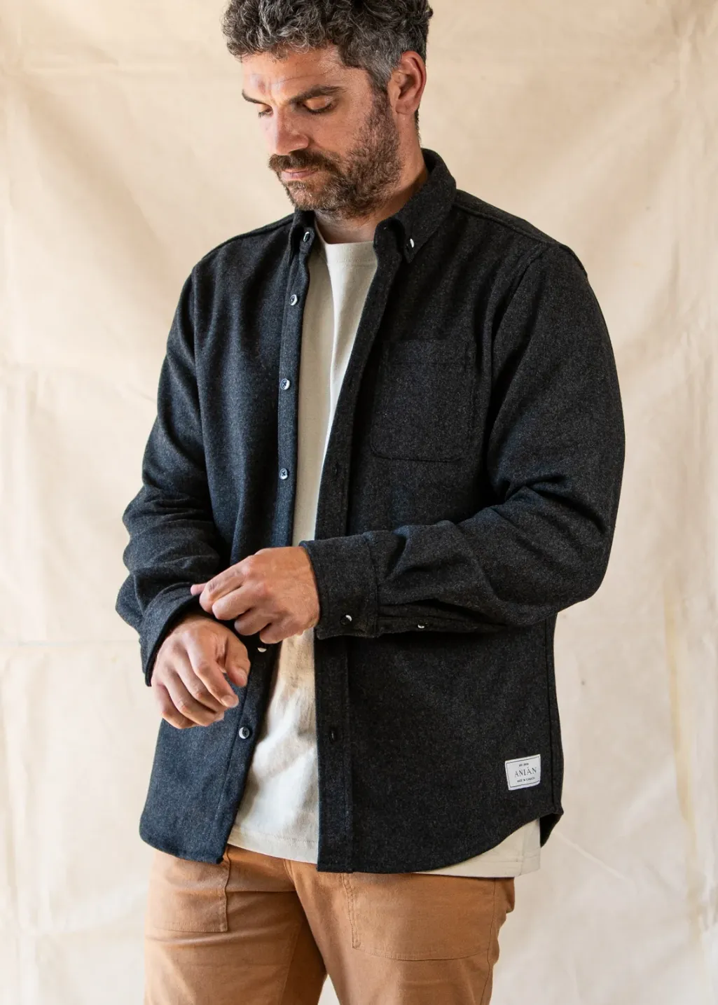 ANIÁN - 17oz Modern Melton Wool - Charcoal