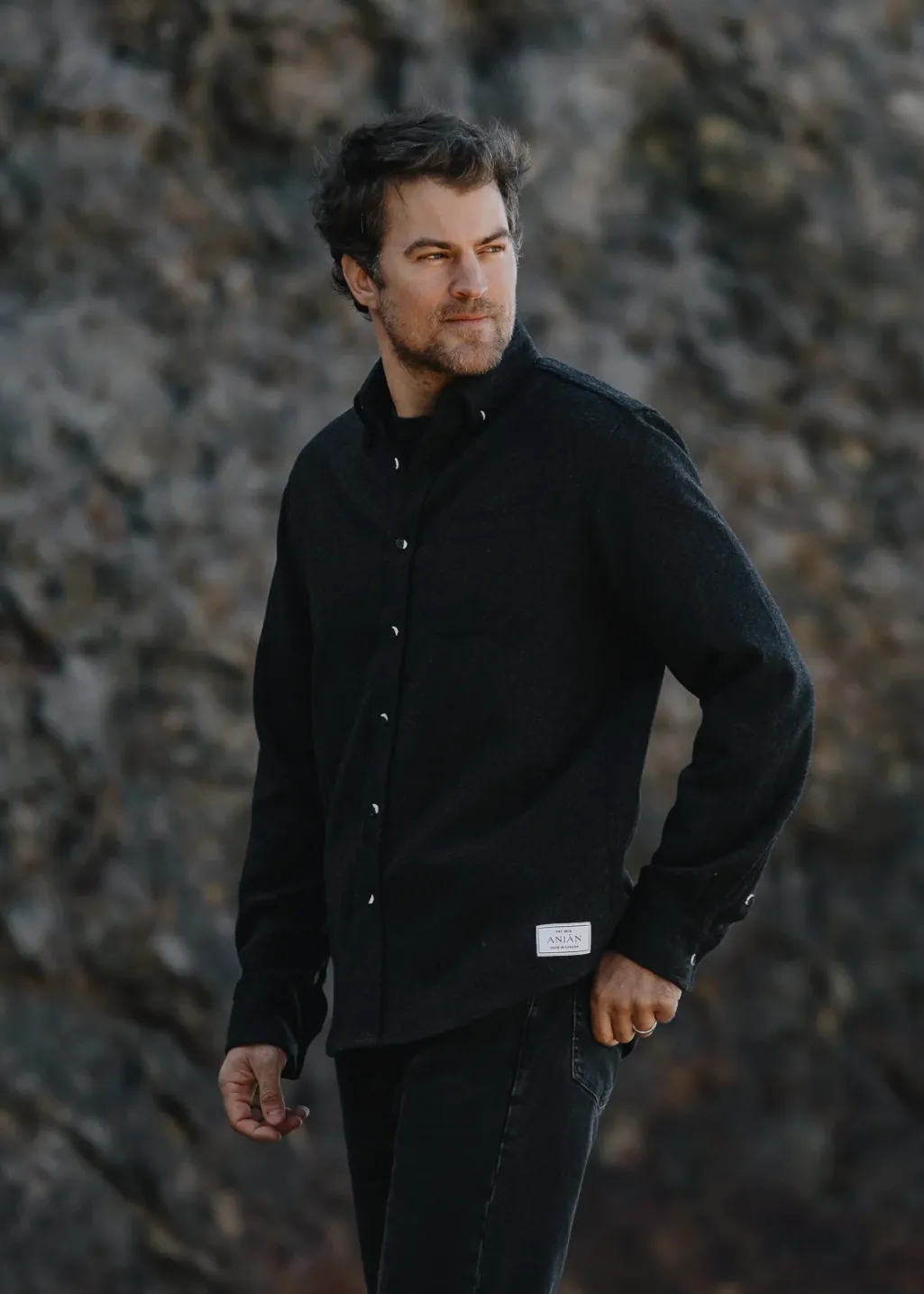 ANIÁN - 17oz Modern Melton Wool - Charcoal