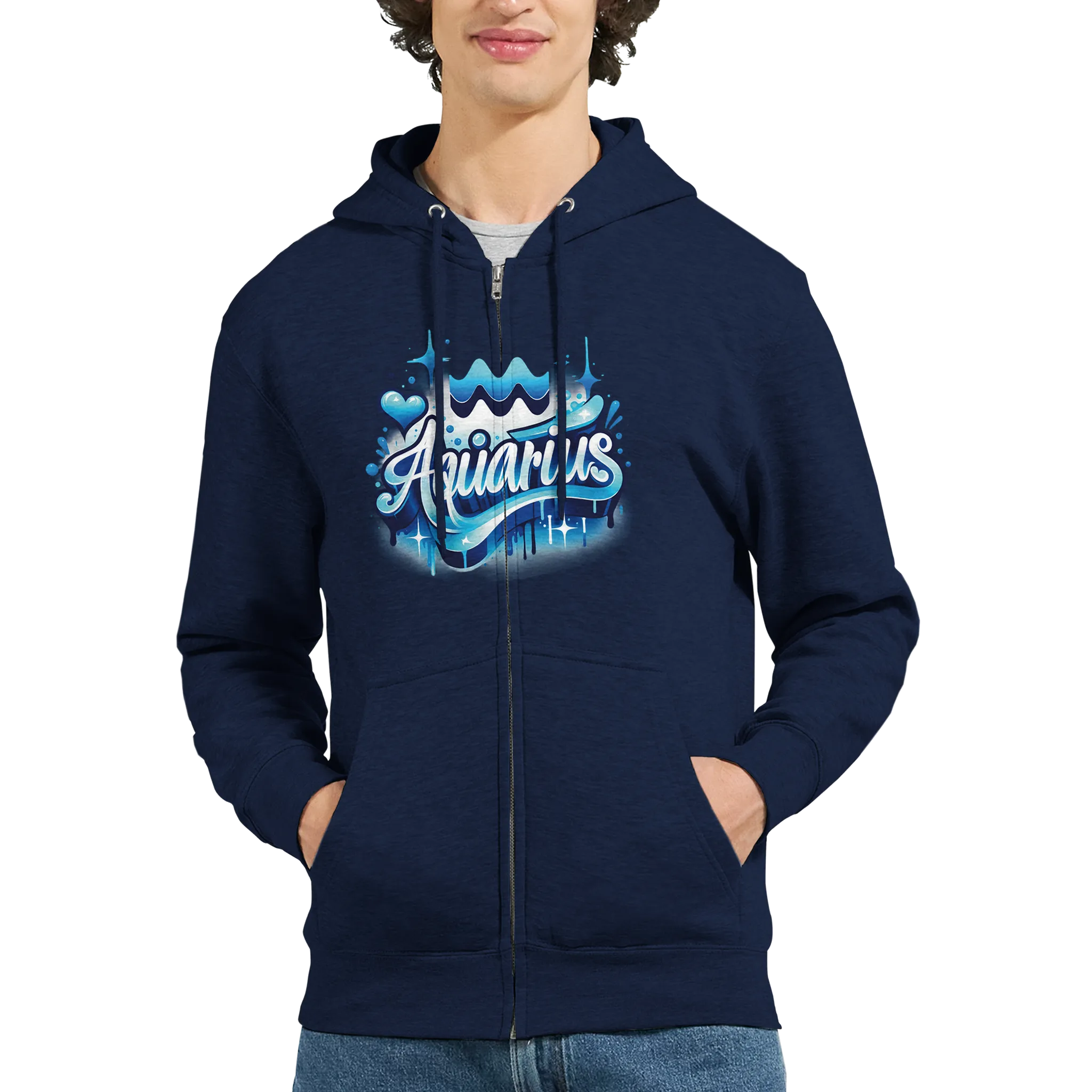 AQUARIUS_ Zodiac Sign/ Premium Unisex Zip Hoodies|