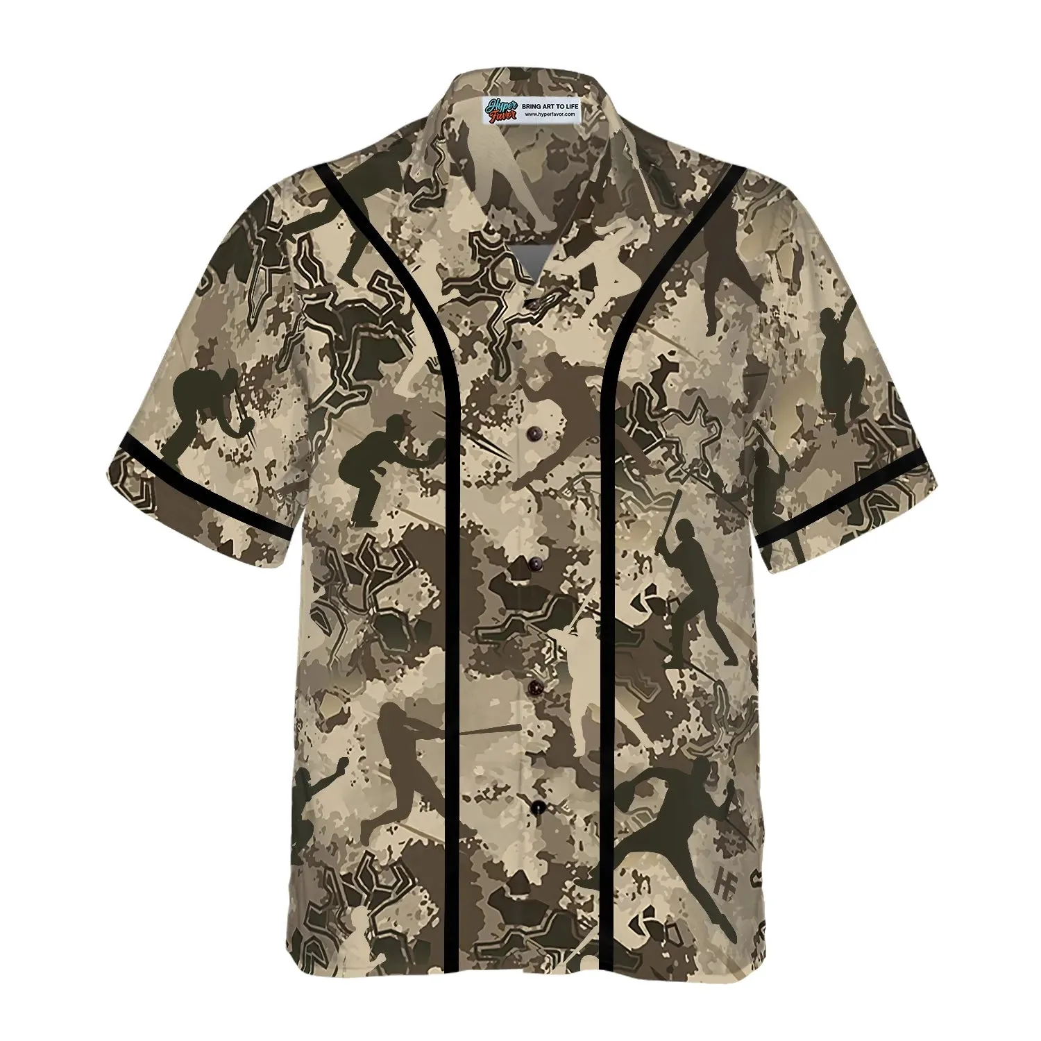 Baseball Camo Pattern Hawaiian Shirt, Camouflage Pattern Aloha Shirt Summer For Men, Best Gift For Summer, Husband, Boyfriend
