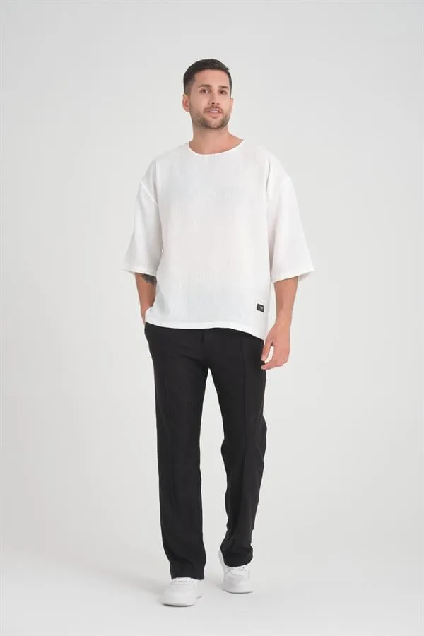 bisiklet yaka fakir kol oversize kisa kol t