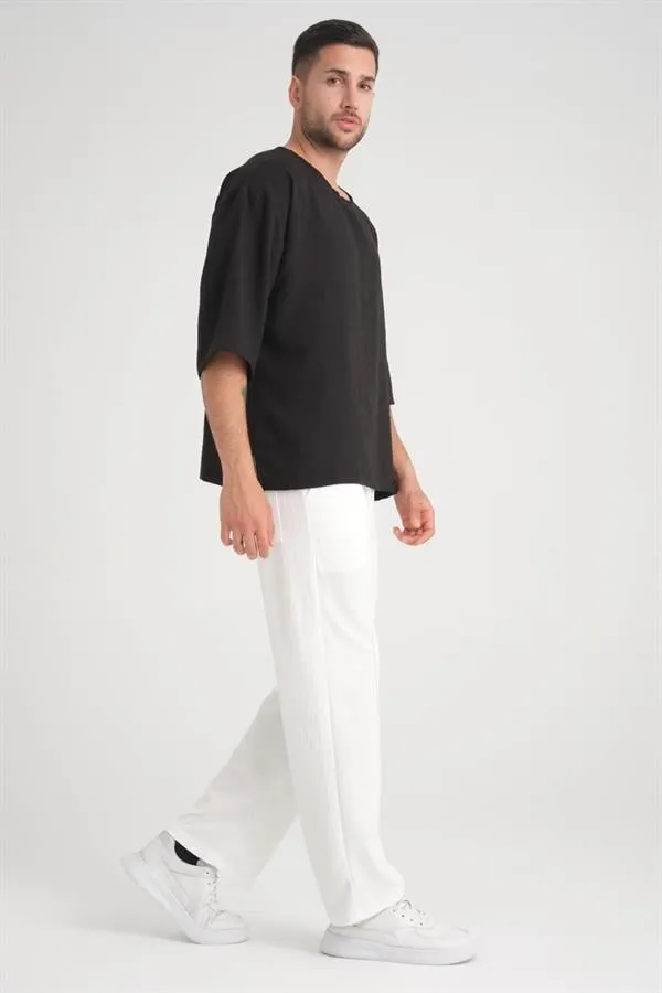 bisiklet yaka fakir kol oversize kisa kol t