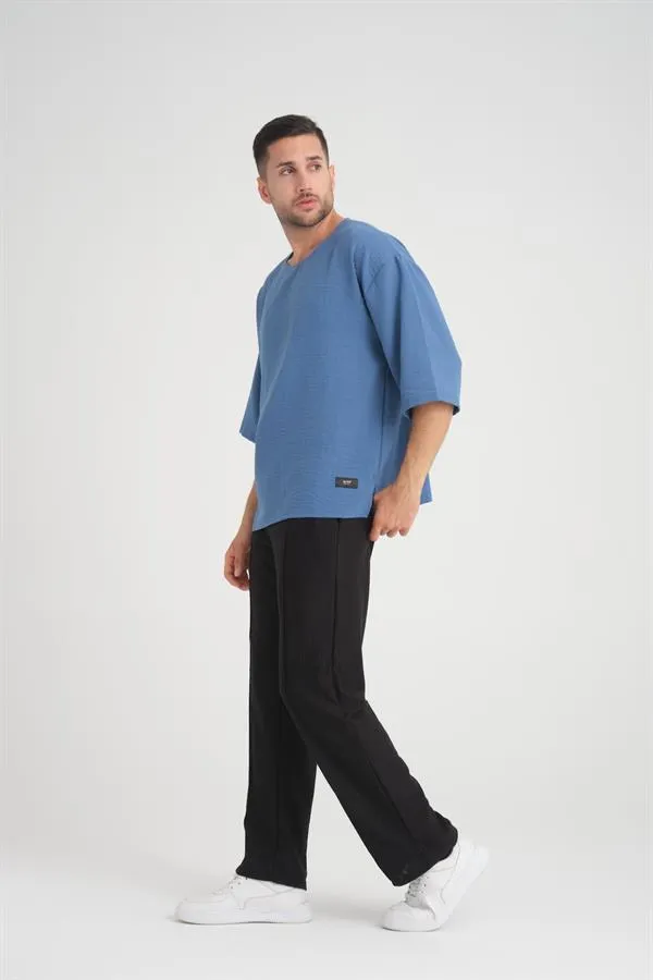bisiklet yaka fakir kol oversize kisa kol t