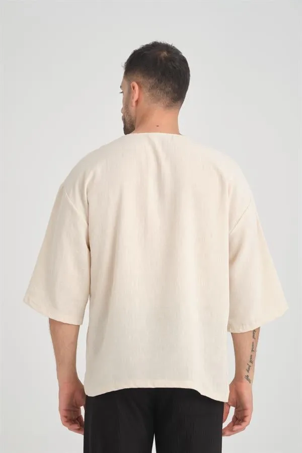 bisiklet yaka fakir kol oversize kisa kol t