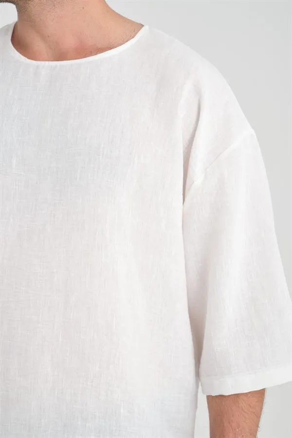 bisiklet yaka fakir kol oversize kisa kol t