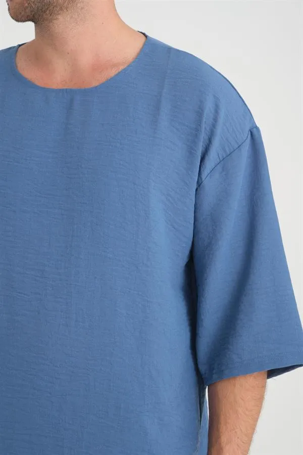 bisiklet yaka fakir kol oversize kisa kol t