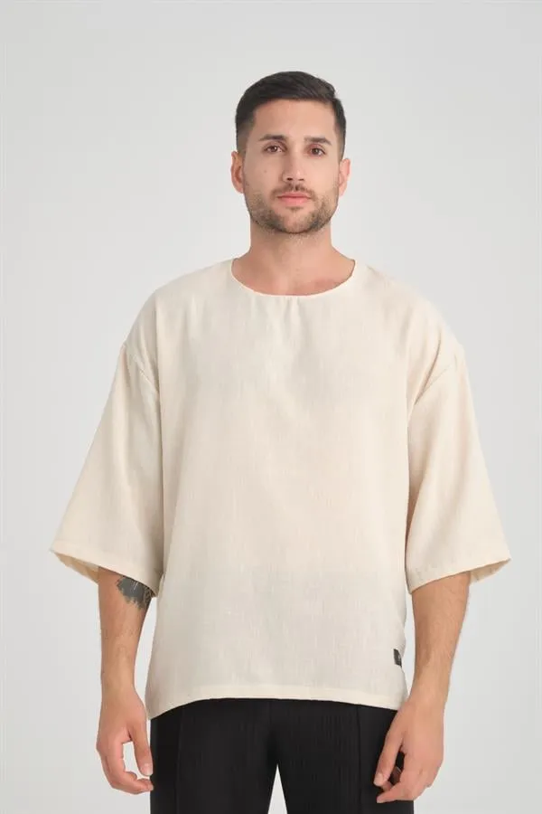 bisiklet yaka fakir kol oversize kisa kol t