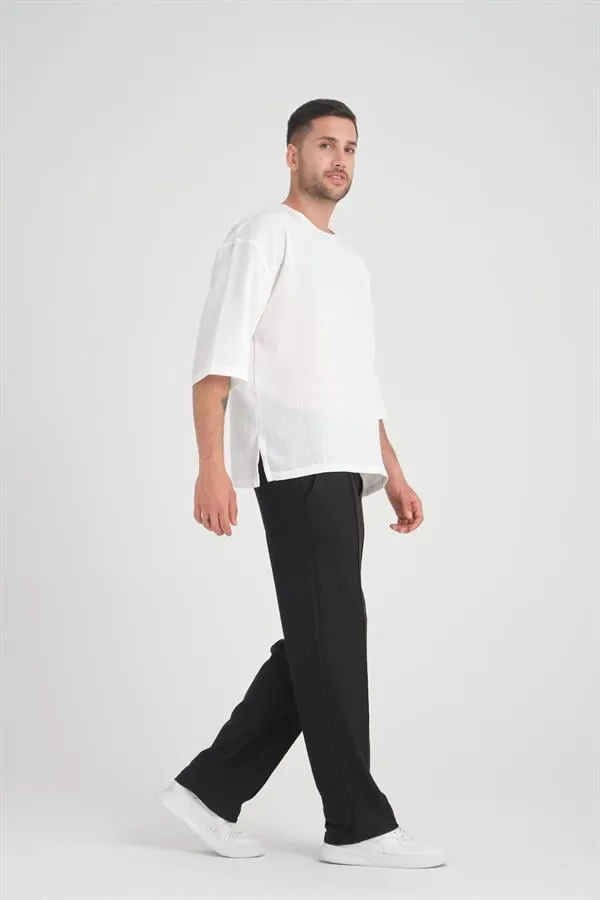 bisiklet yaka fakir kol oversize kisa kol t