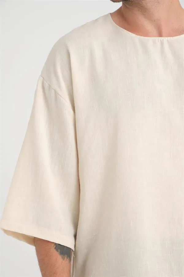 bisiklet yaka fakir kol oversize kisa kol t