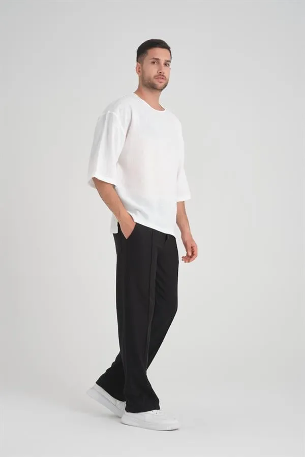 bisiklet yaka fakir kol oversize kisa kol t