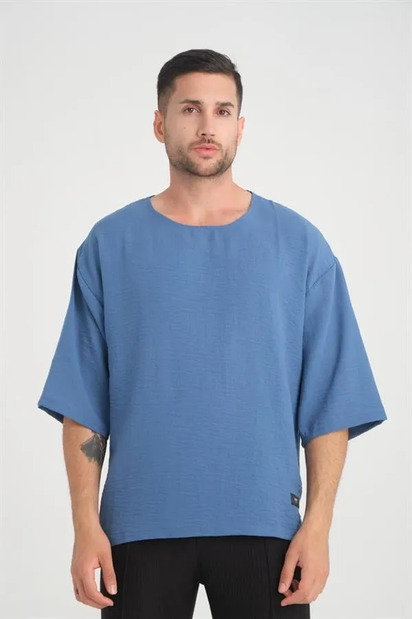 bisiklet yaka fakir kol oversize kisa kol t