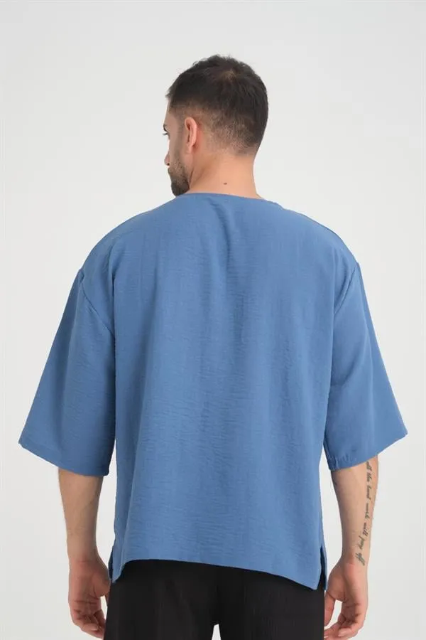 bisiklet yaka fakir kol oversize kisa kol t