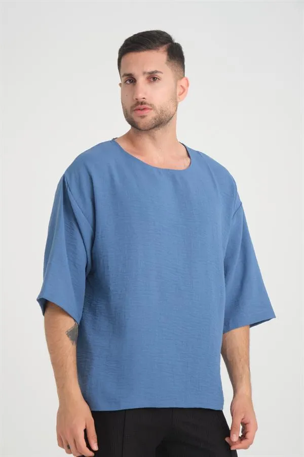 bisiklet yaka fakir kol oversize kisa kol t