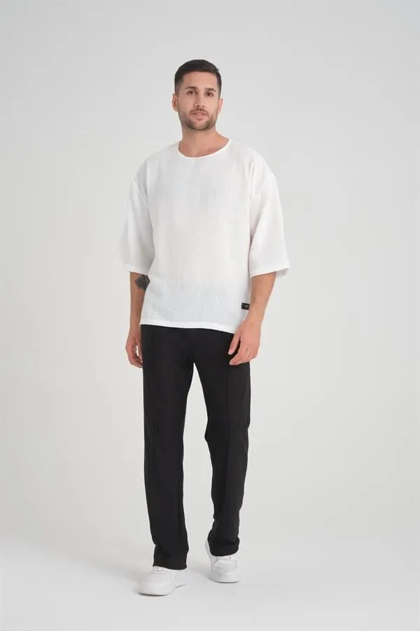 bisiklet yaka fakir kol oversize kisa kol t