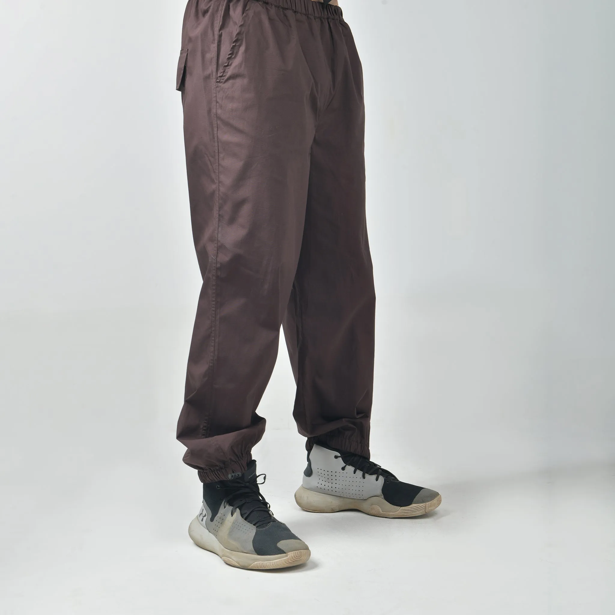 Black Bossman Shirt & Brown Parachute Pants