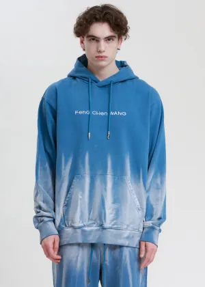 Blue with Gradient Tie Dye Hoodie