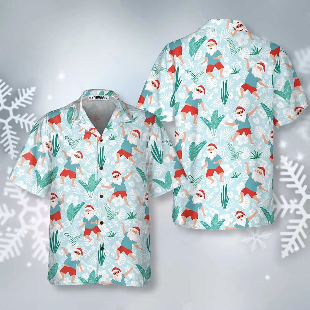 Cheerful Dancing Santa Christmas Hawaiian Shirt, Funny Christmas Santa Shirt, Gift For Christmas, Best Gift For lover, Friend, Family