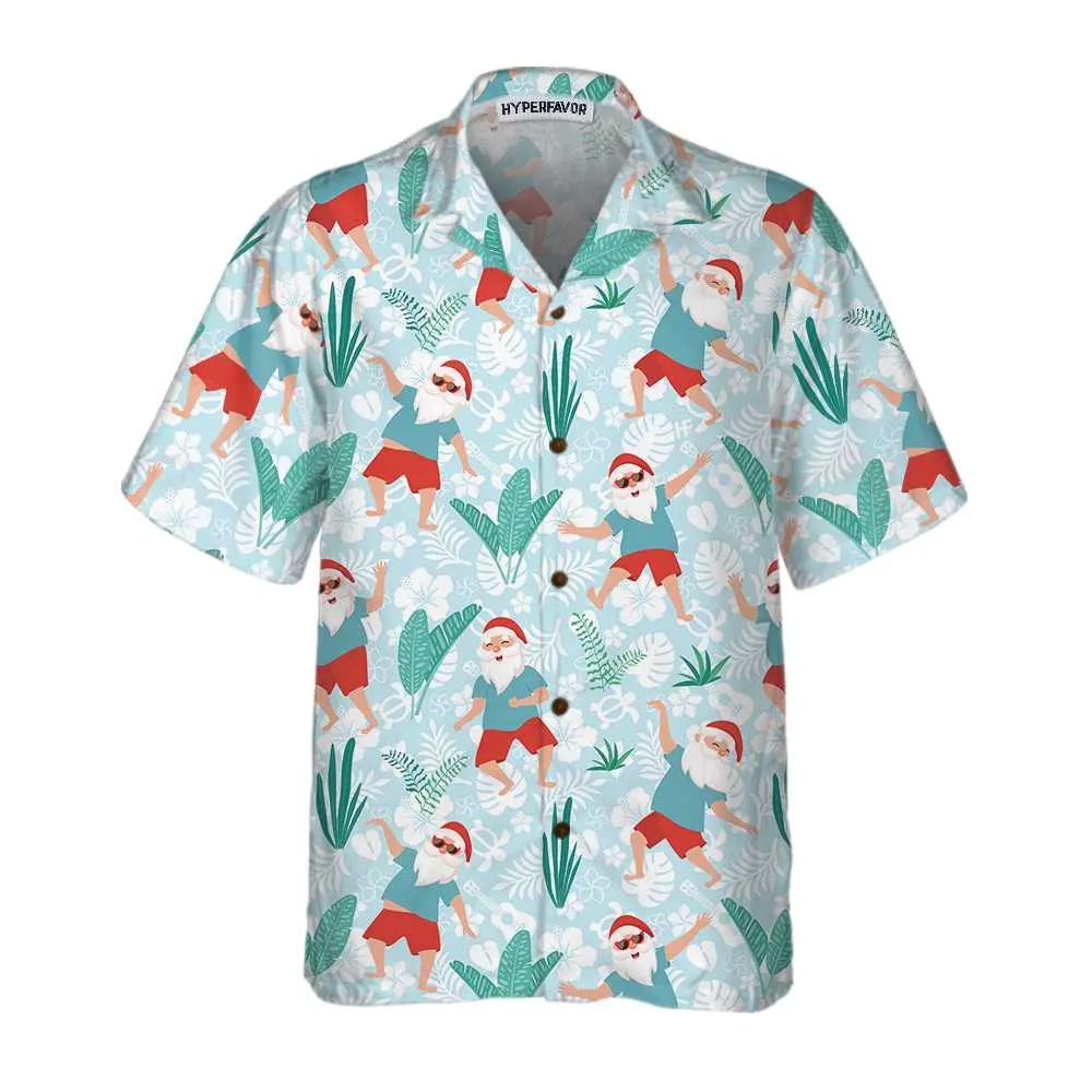 Cheerful Dancing Santa Christmas Hawaiian Shirt, Funny Christmas Santa Shirt, Gift For Christmas, Best Gift For lover, Friend, Family