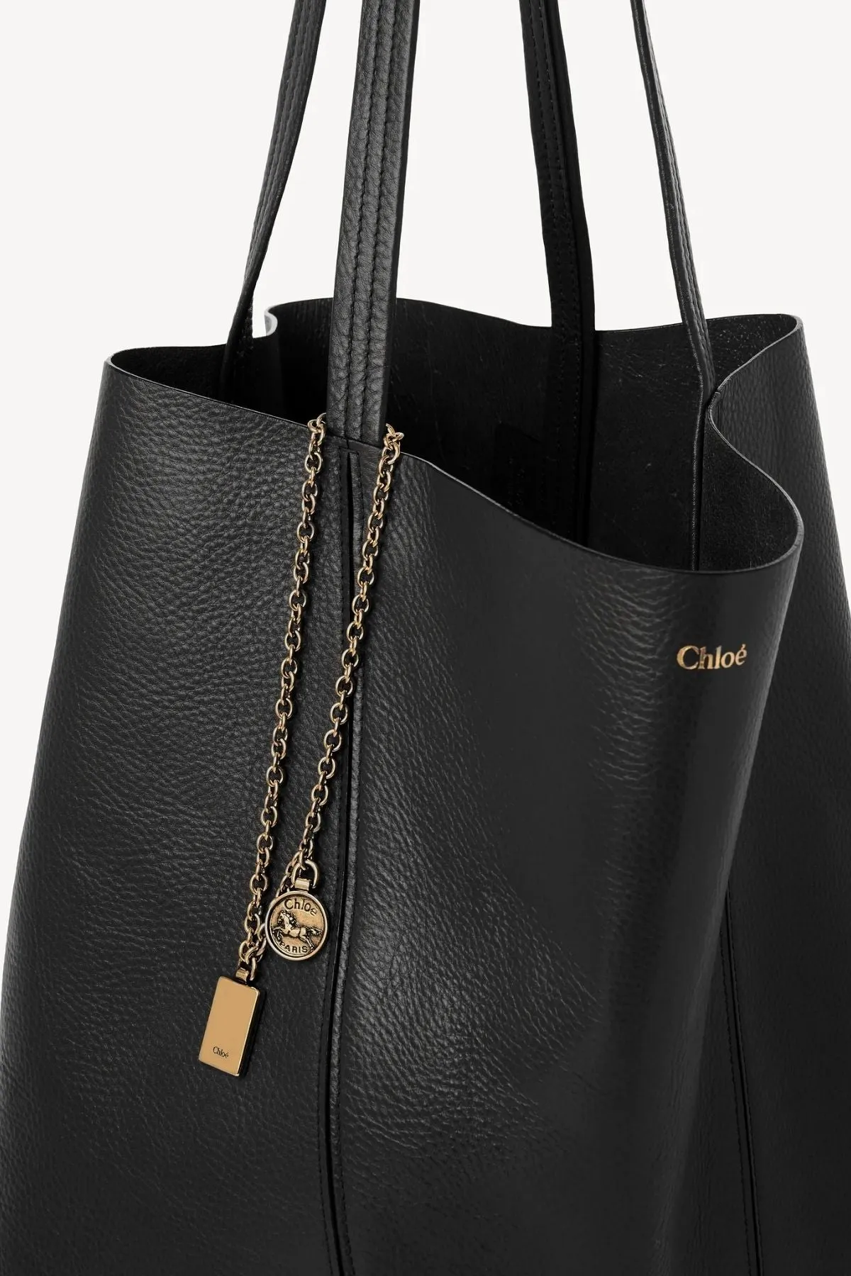 Chlo Large Spin Tote Bag - Black