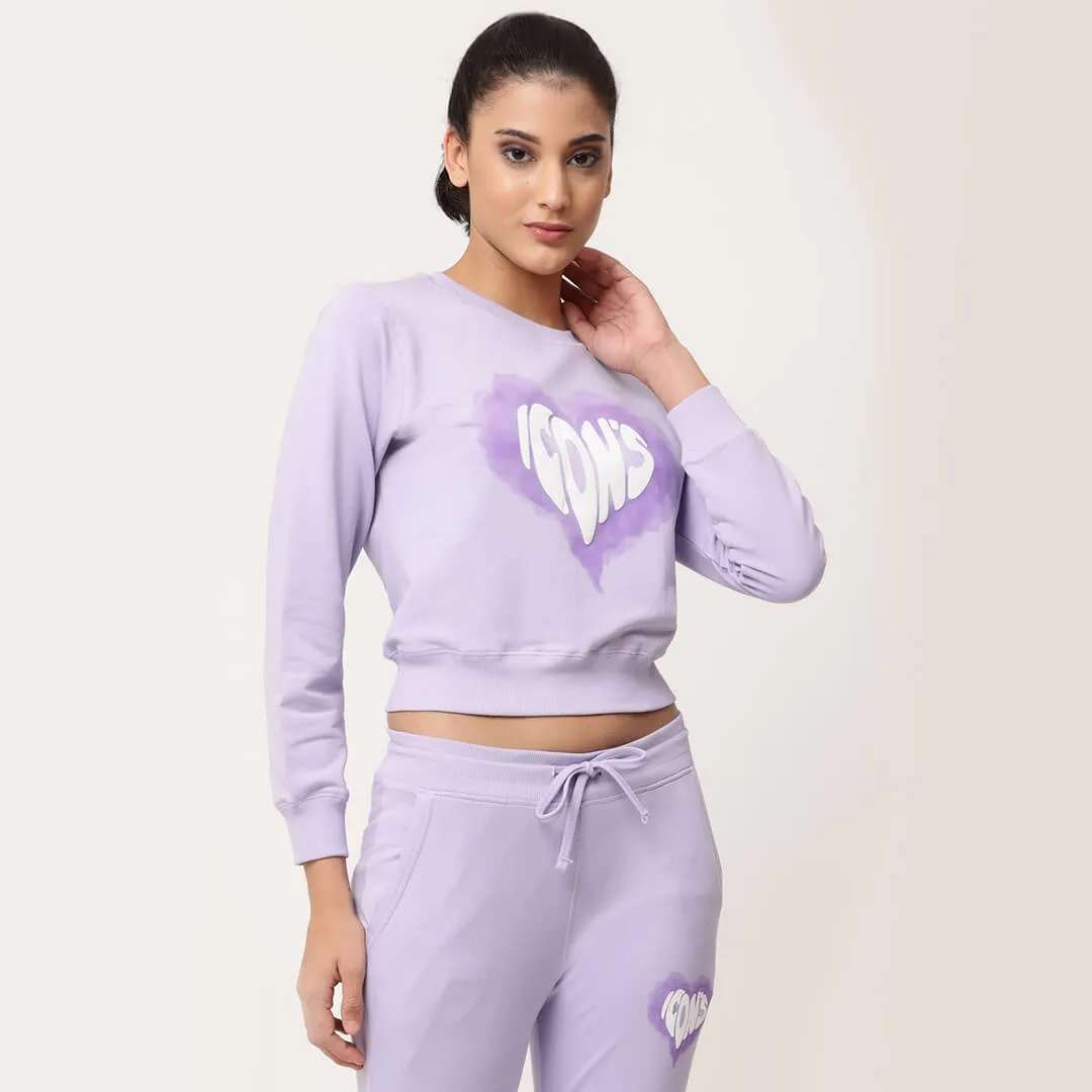 Crop Sweatshirts - Purple