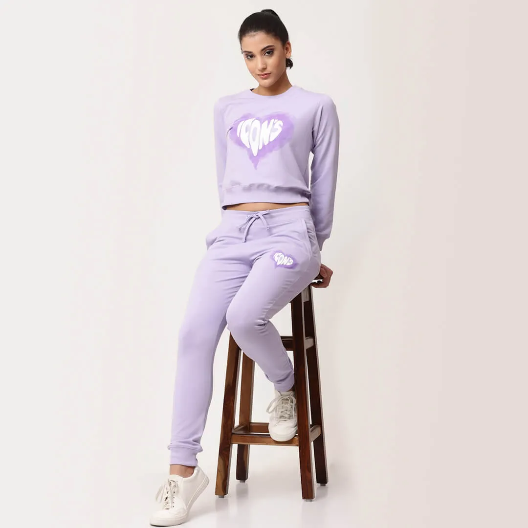 Crop Sweatshirts - Purple