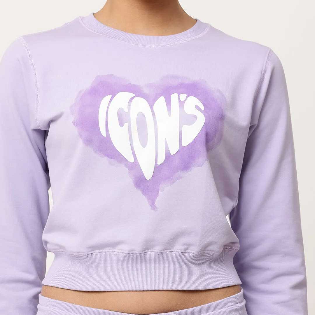 Crop Sweatshirts - Purple