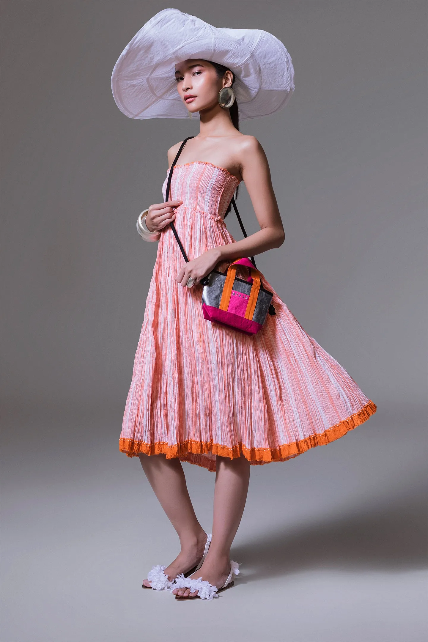 Daea - Versatile yarn dyed striped maxi crinkled skirt