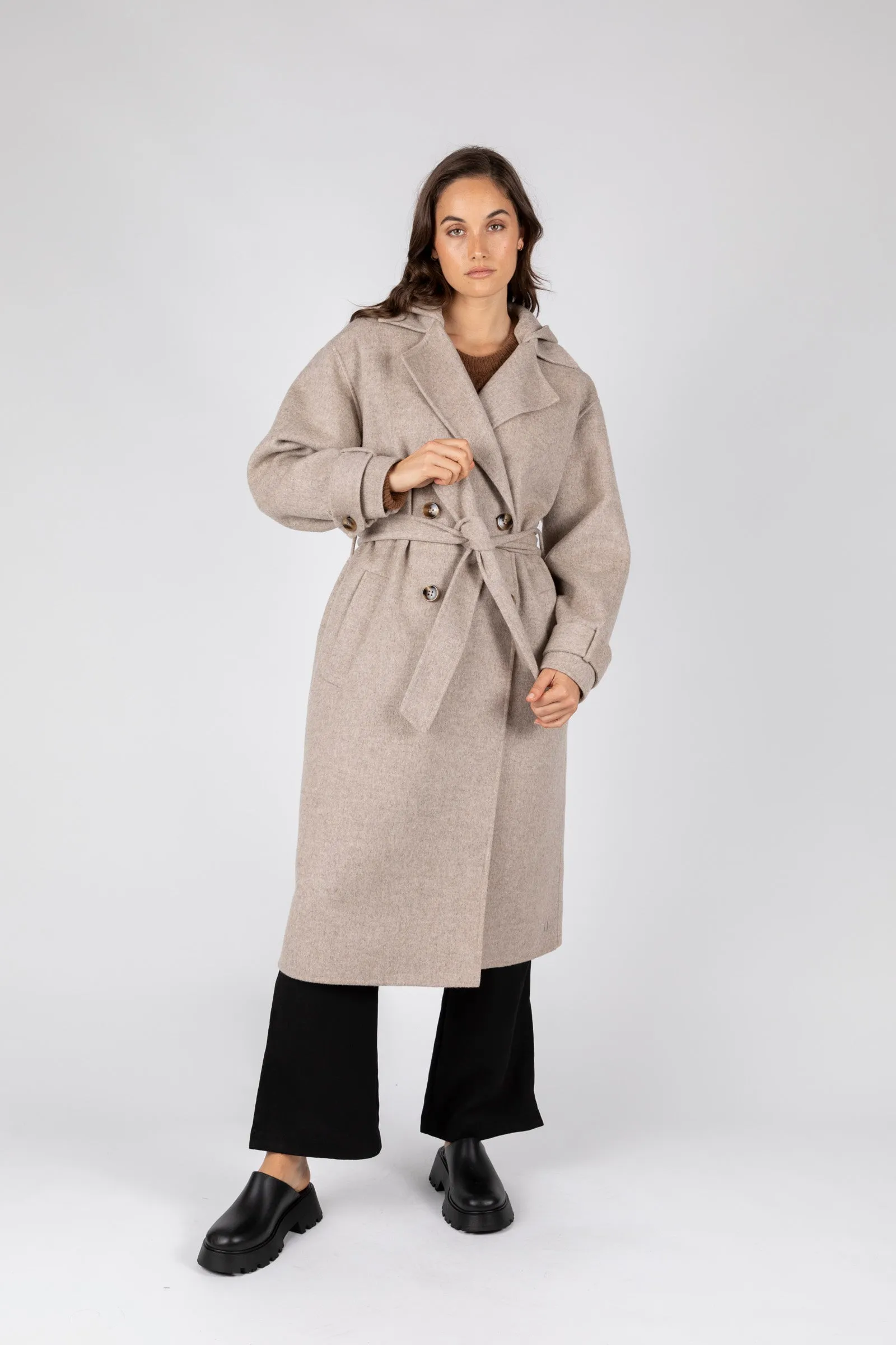 Equinox Hooded Coat - Stone