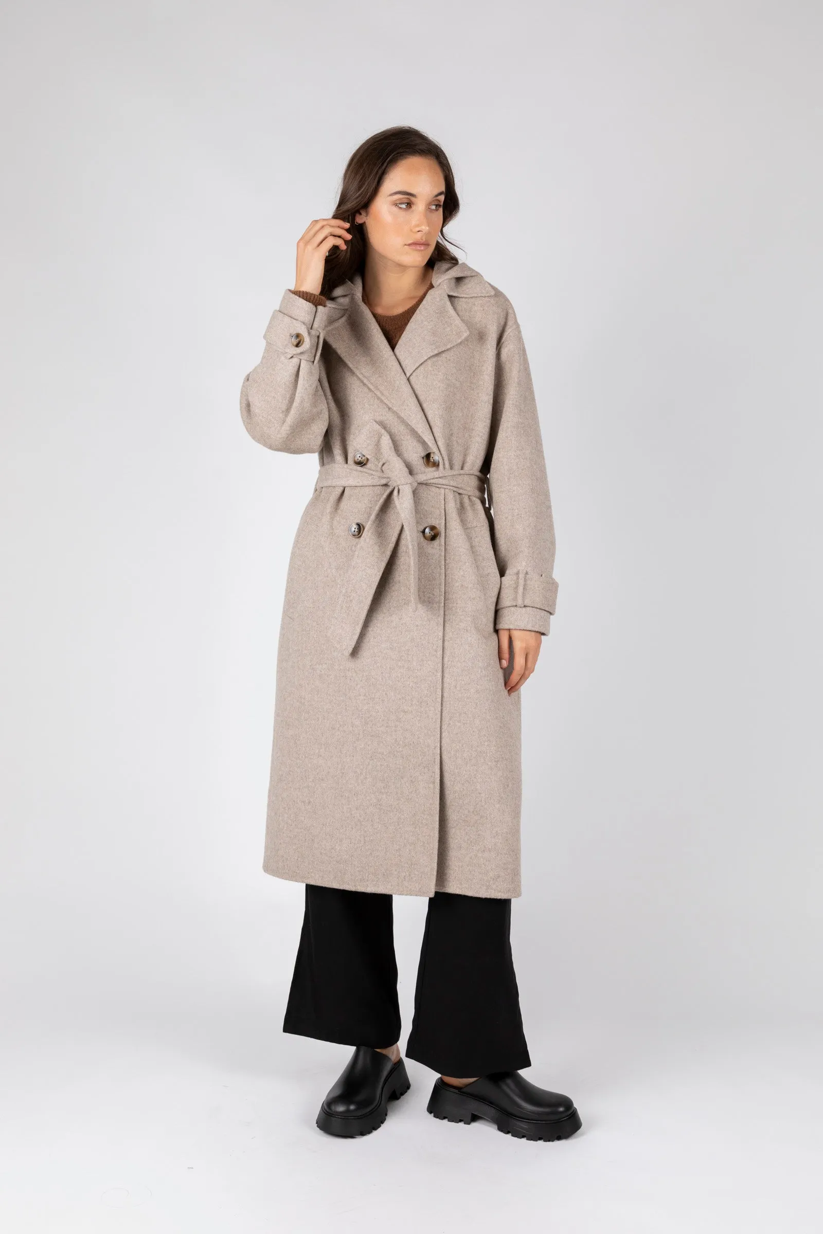 Equinox Hooded Coat - Stone