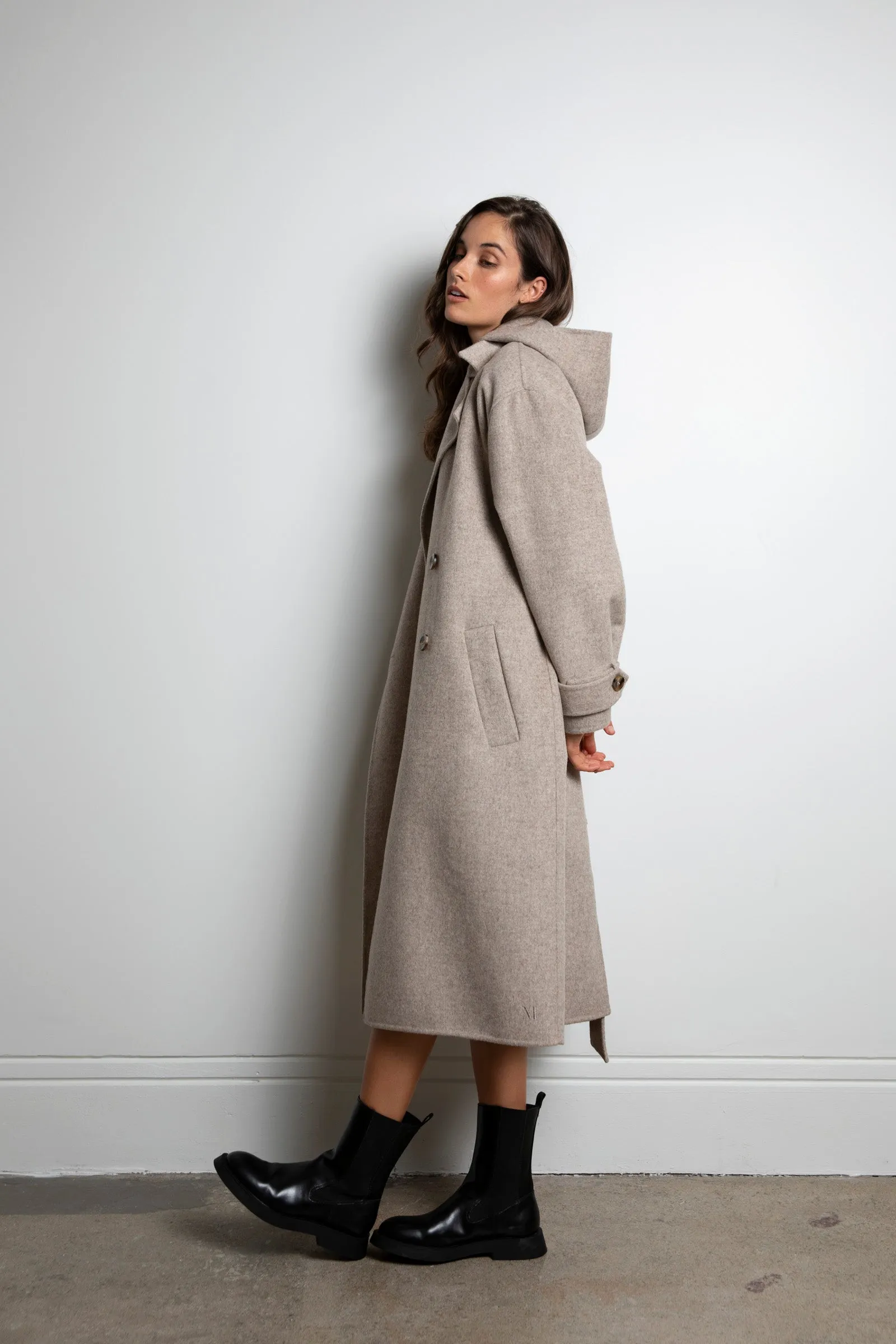 Equinox Hooded Coat - Stone