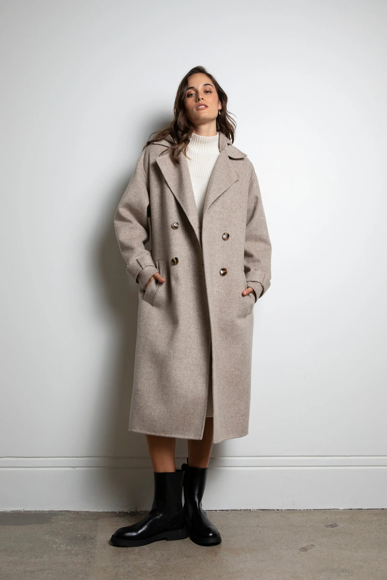 Equinox Hooded Coat - Stone