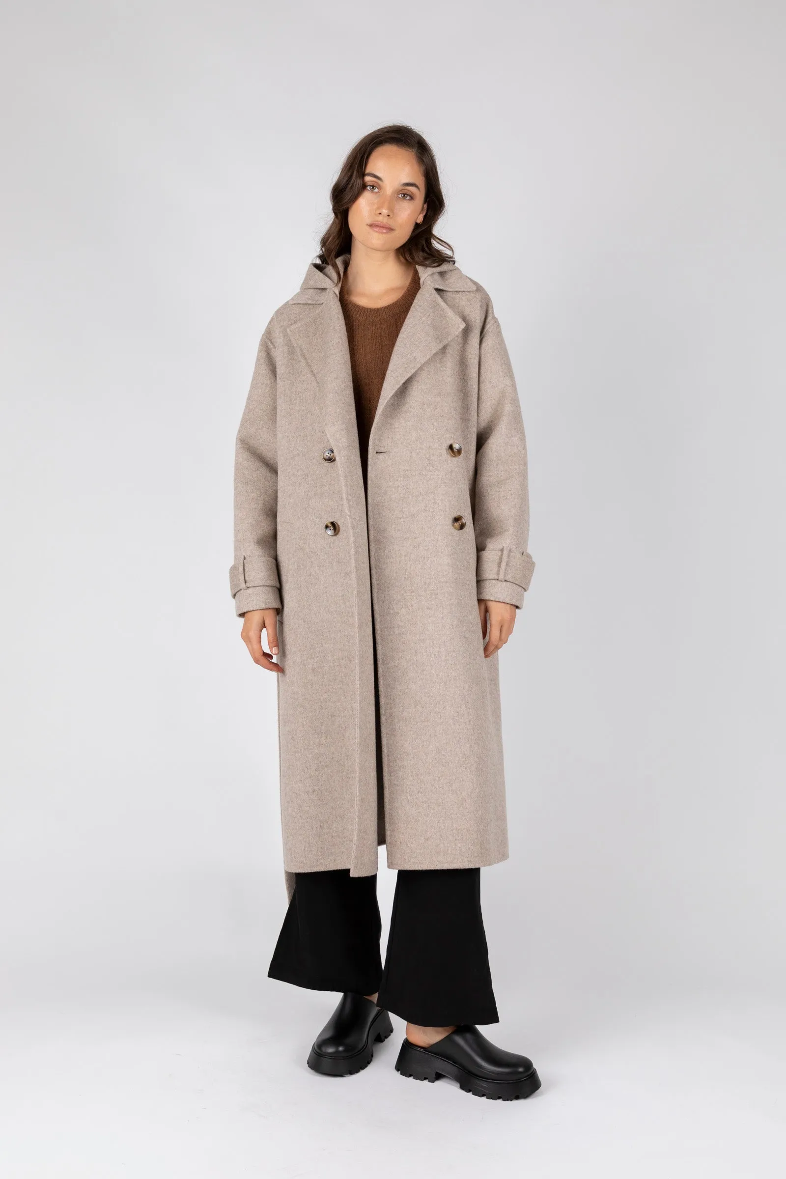 Equinox Hooded Coat - Stone