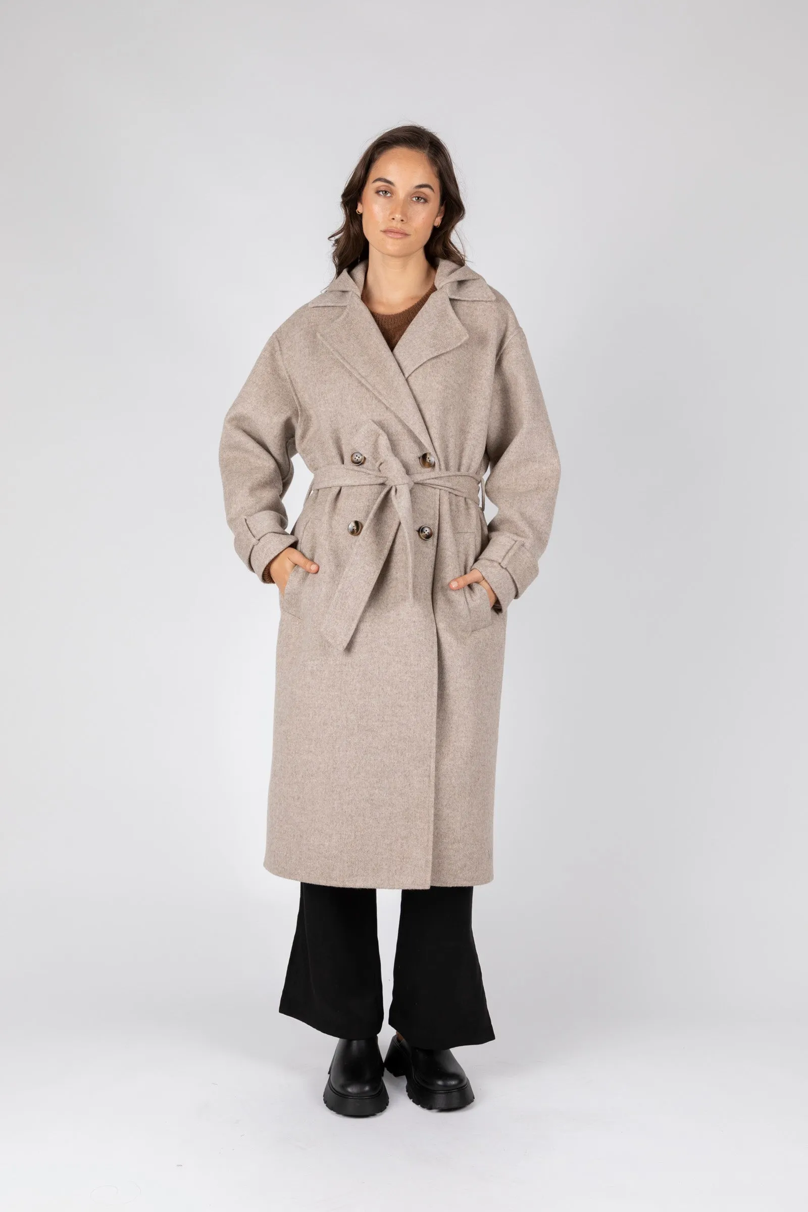 Equinox Hooded Coat - Stone