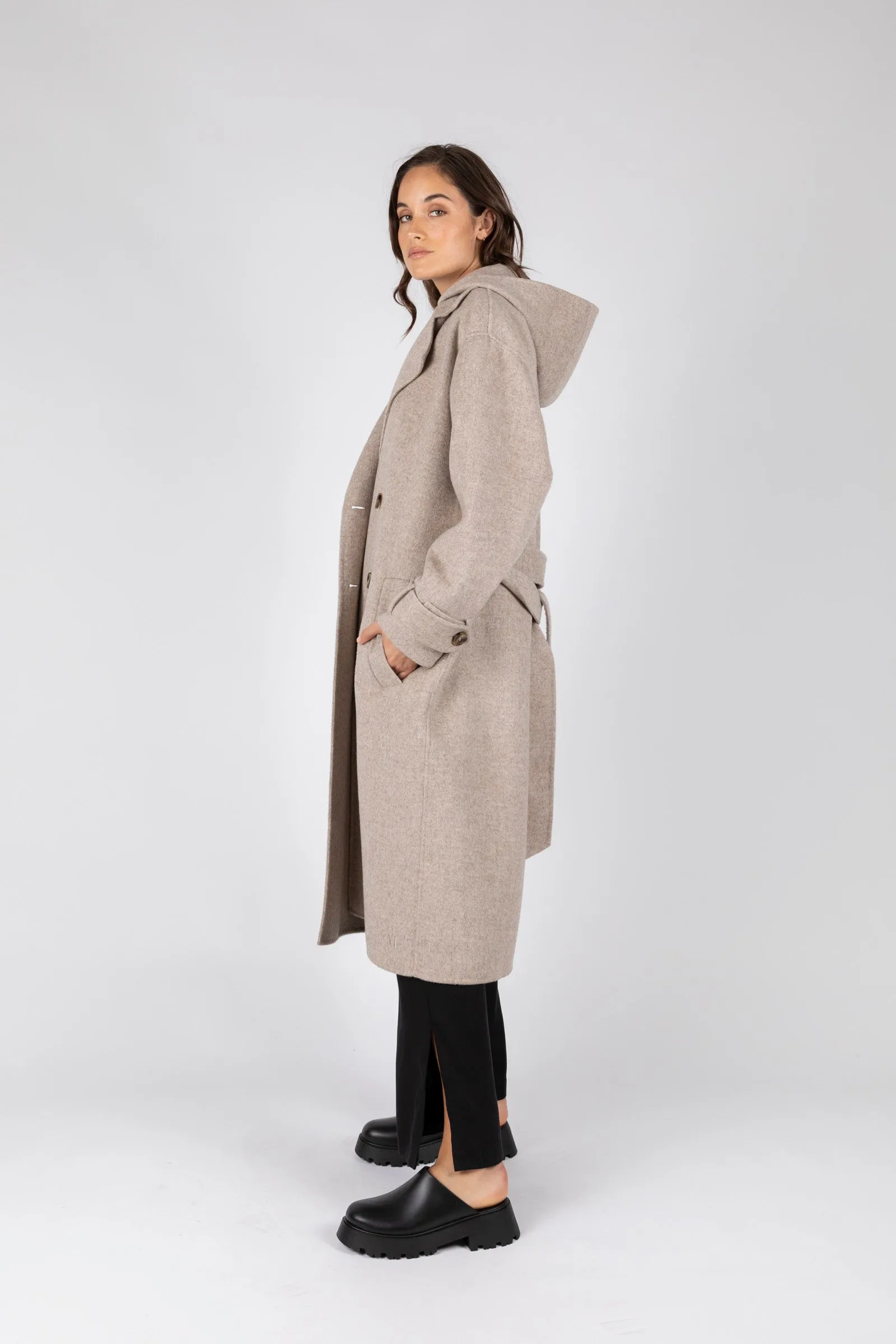 Equinox Hooded Coat - Stone