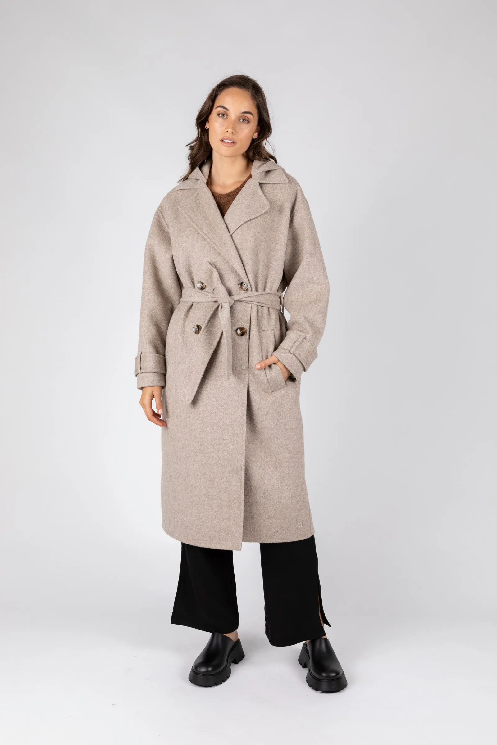 Equinox Hooded Coat - Stone