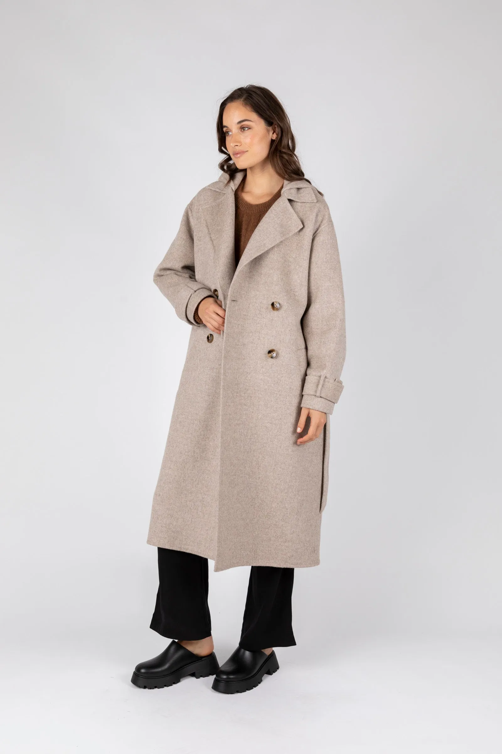 Equinox Hooded Coat - Stone