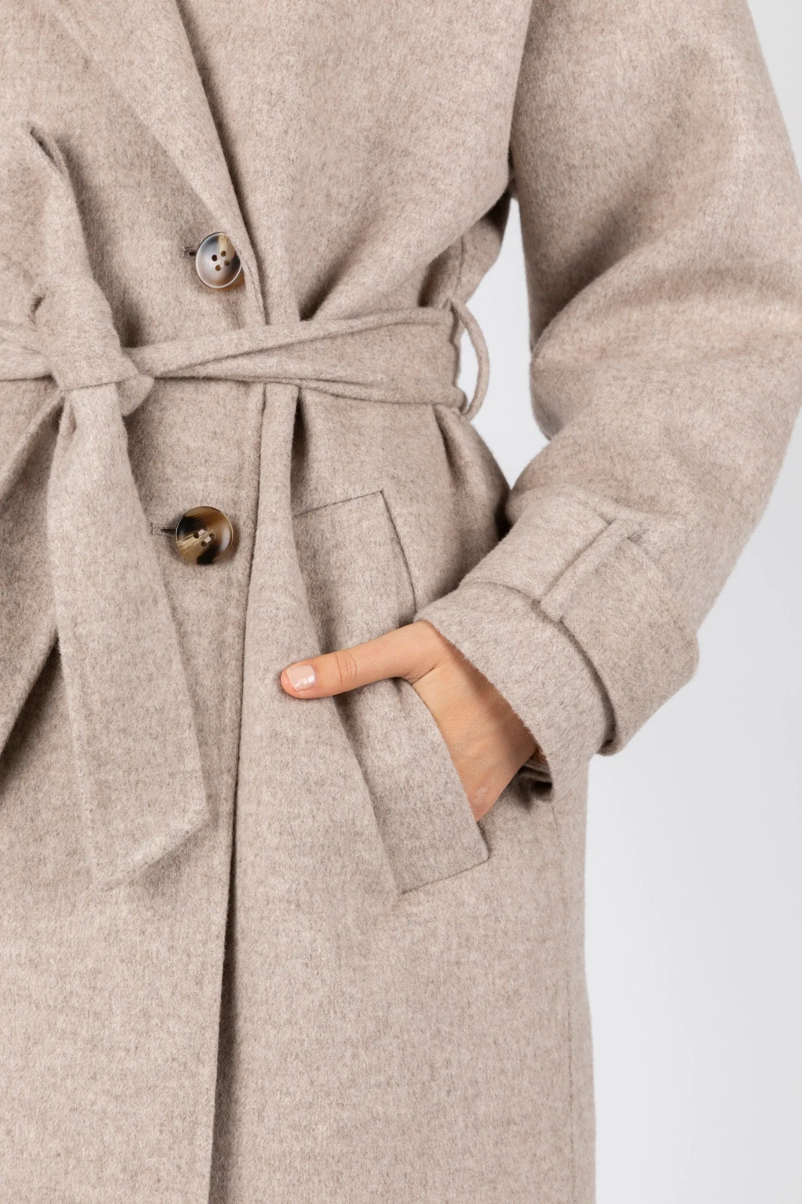 Equinox Hooded Coat - Stone