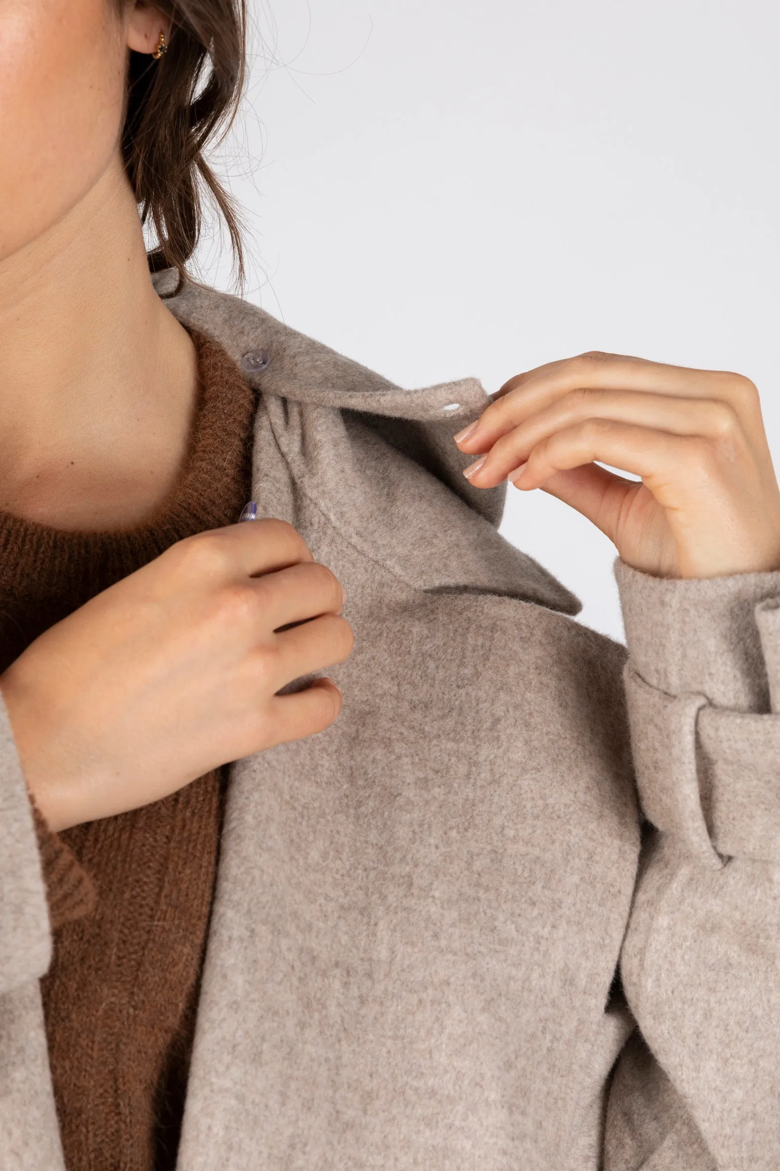 Equinox Hooded Coat - Stone