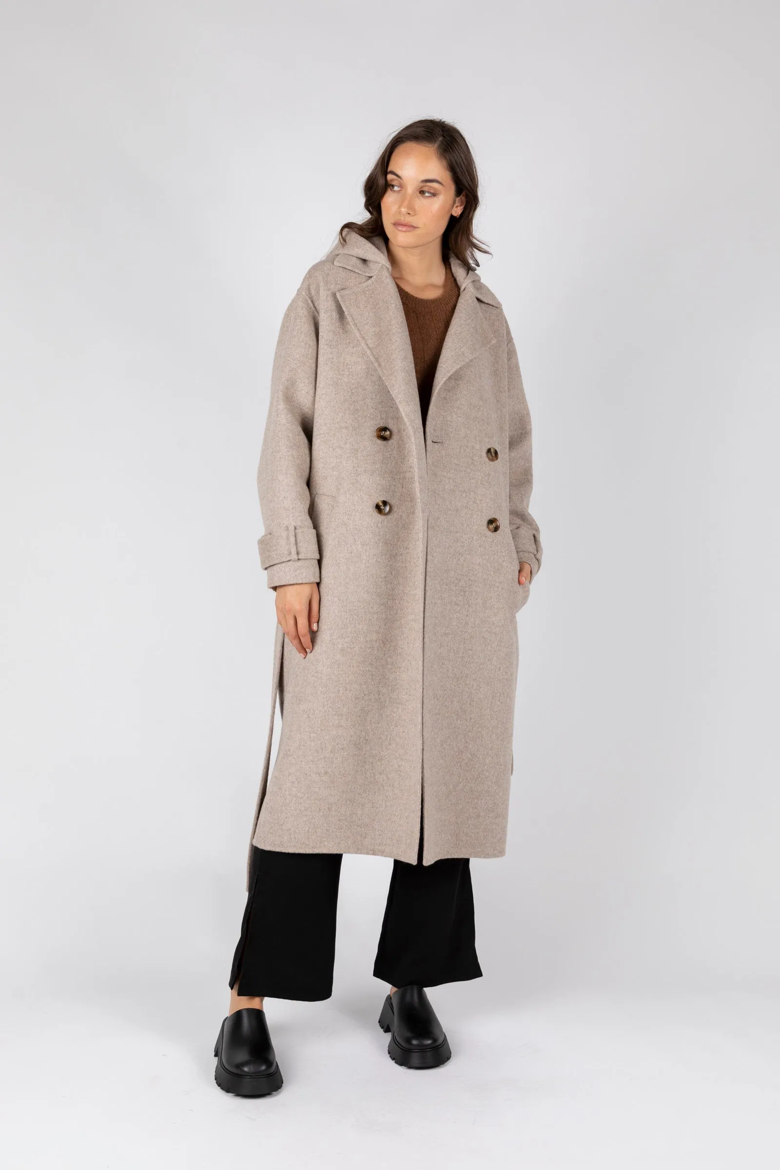 Equinox Hooded Coat - Stone