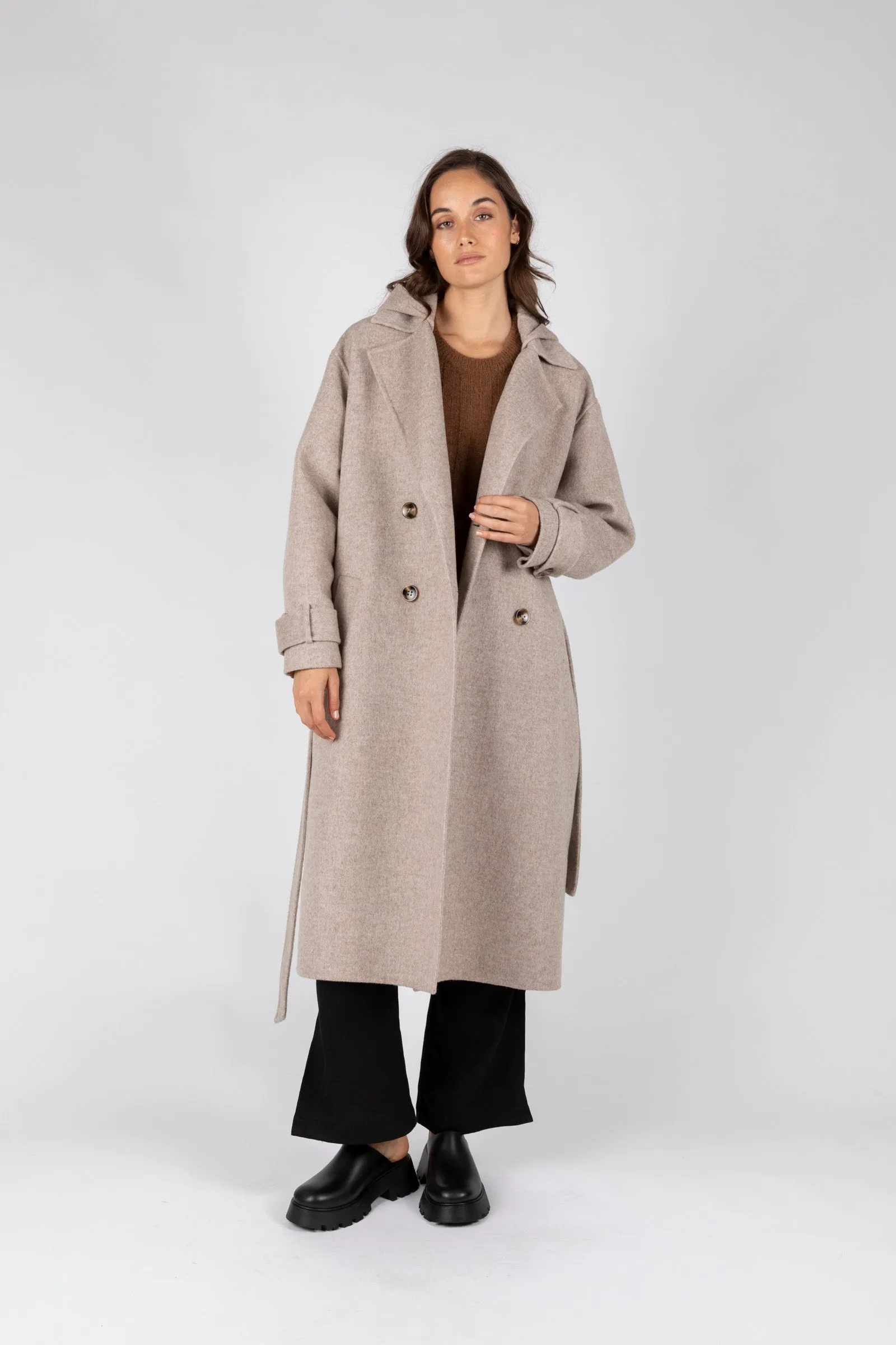 Equinox Hooded Coat - Stone
